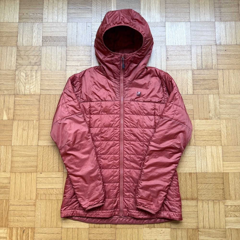 MEC Women's Hooded Puffer Jacket in a beautiful fall rust colour